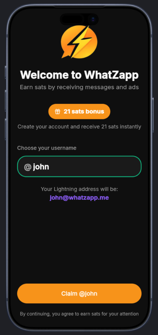 WhatZapp Welcome Screen